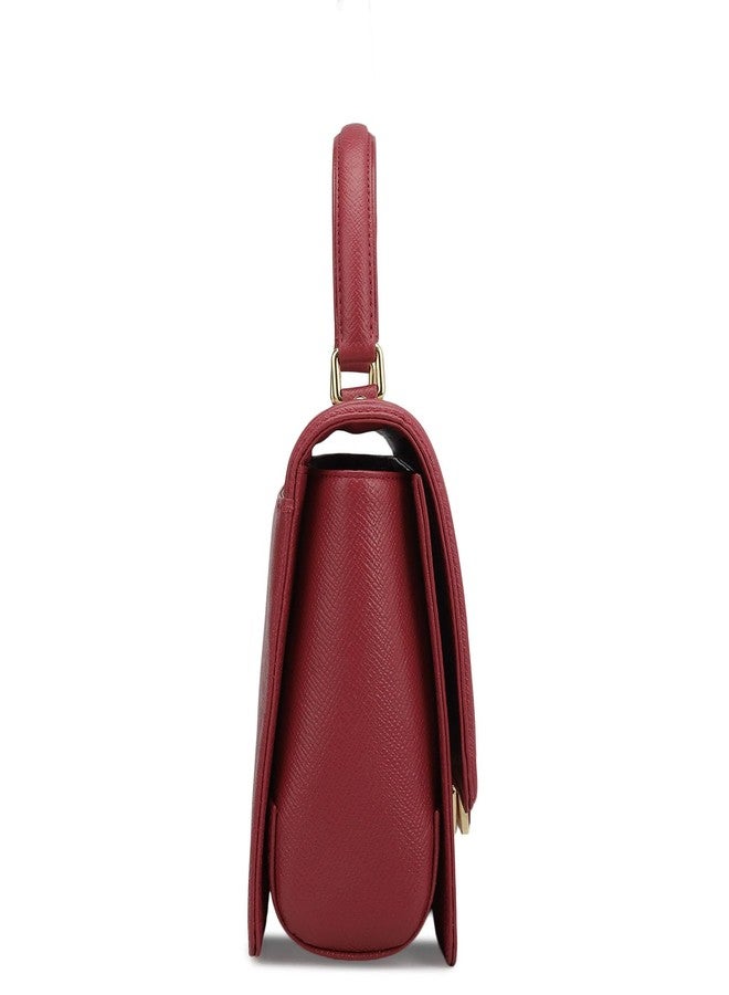 Da Milano Leather Satchel Bag for Women - Purple & Frost - Image 3